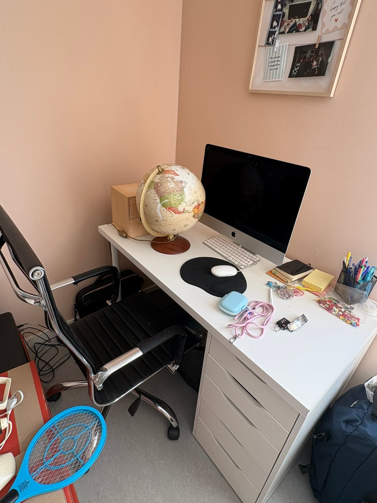 Bureau met lades en bureastoel, Maison & Meubles, Bureaux, Bureau d'ordinateur, Autres matériaux, Comme neuf, Enlèvement