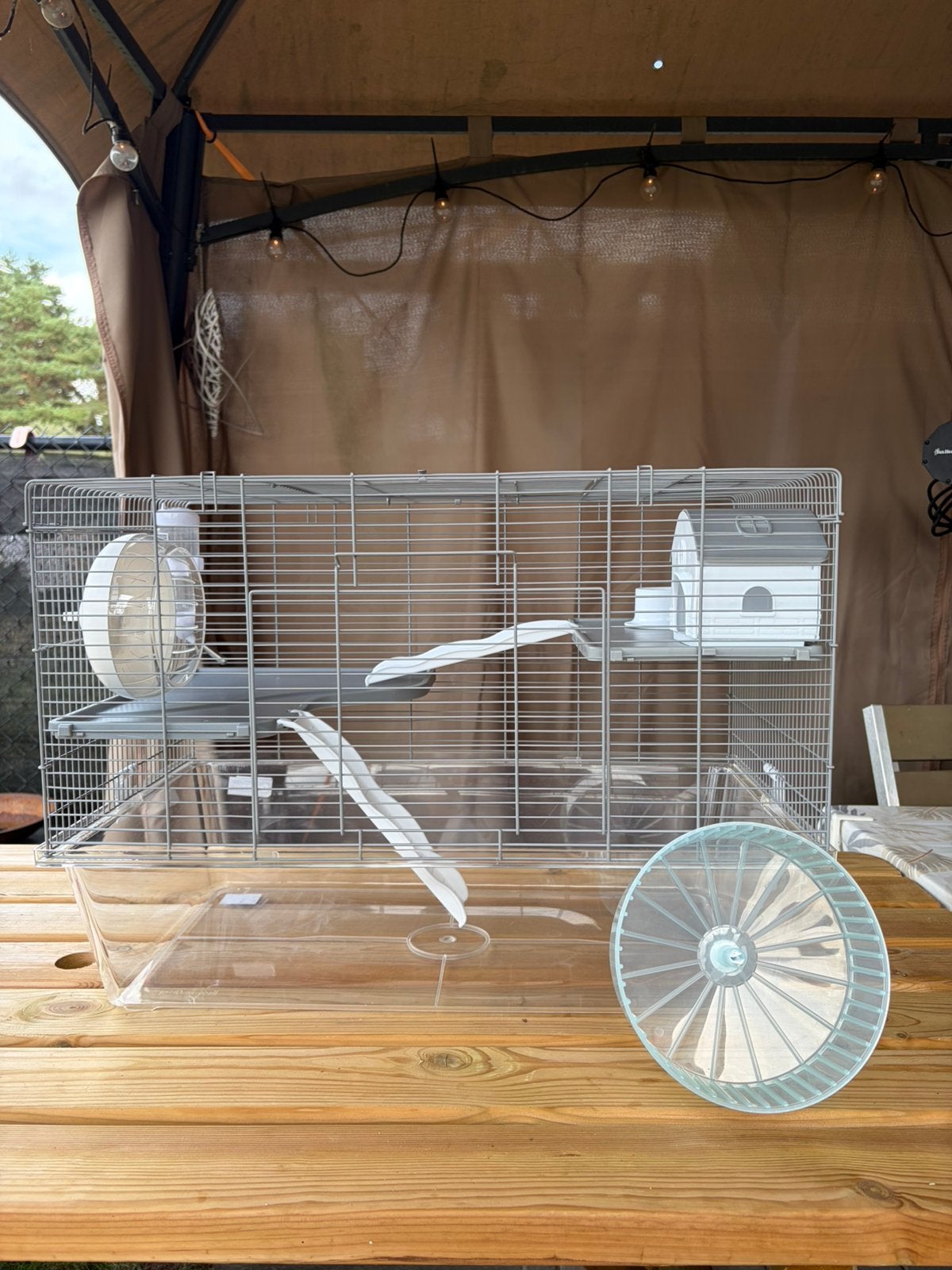 Hamsterkooi + groter loopwiel, Ophalen, Zo goed als nieuw, Kooi, Hamster