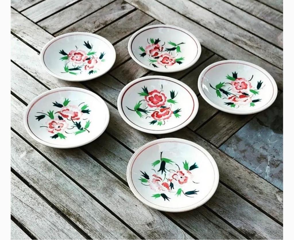 6 romantische Boch bordjes boerenstijl, Huis en Inrichting, Keuken | Servies, Ophalen of Verzenden, Boerenbont