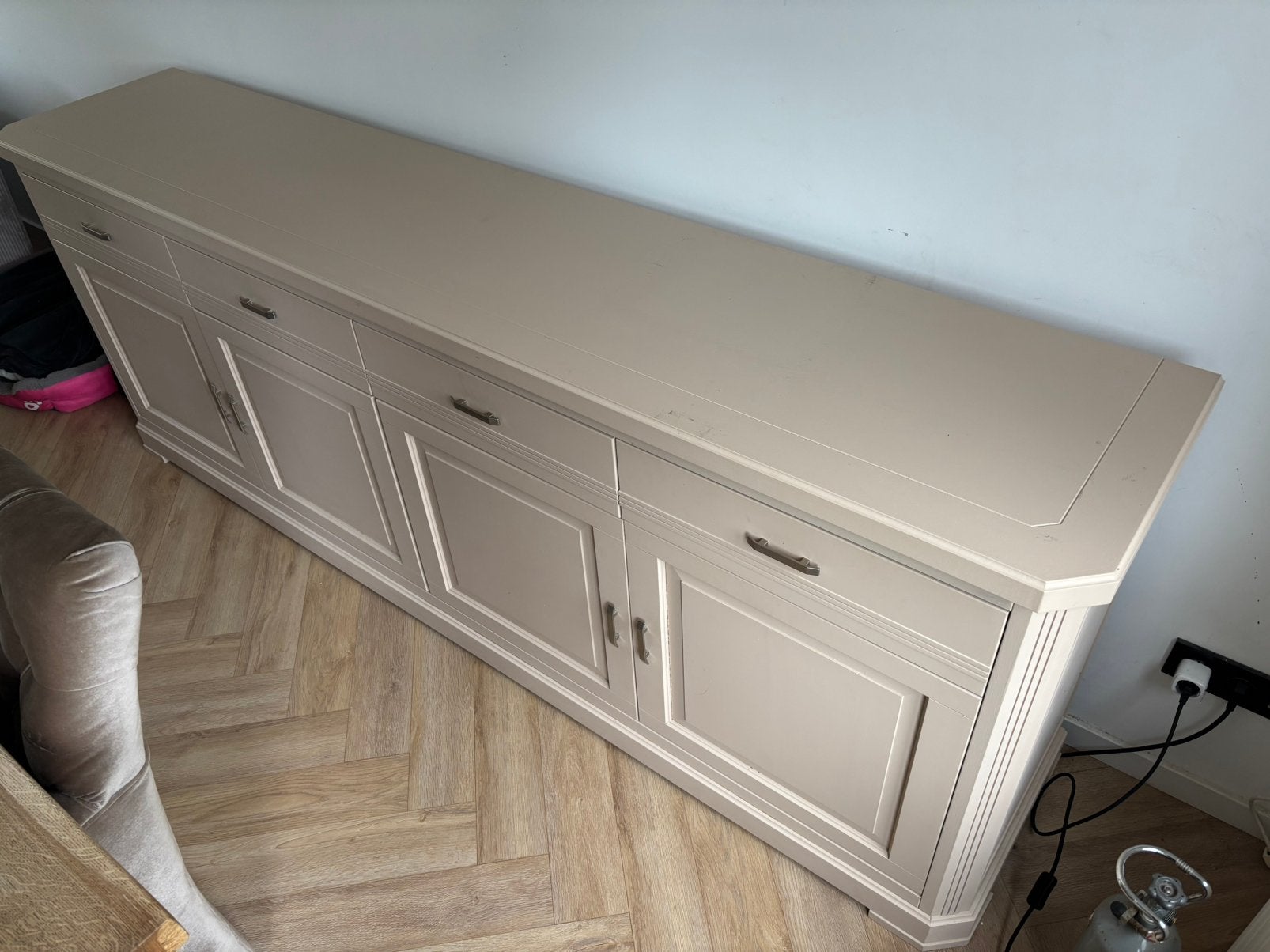Massief Hardhouten Dressoir / Buffetkast – 2,50 meter lang, Huis en Inrichting, Kasten | Dressoirs, Gebruikt, 200 cm of meer, 50 tot 75 cm