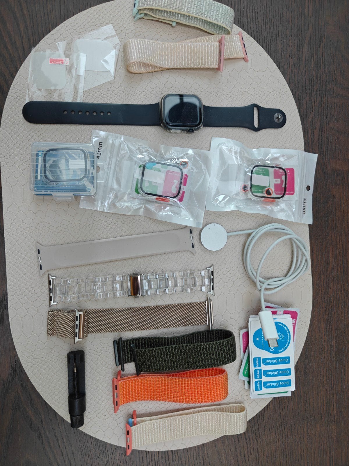 apple watch 8 41mm met extra bandjes en beschermhoes, Ophalen of Verzenden, Gebruikt