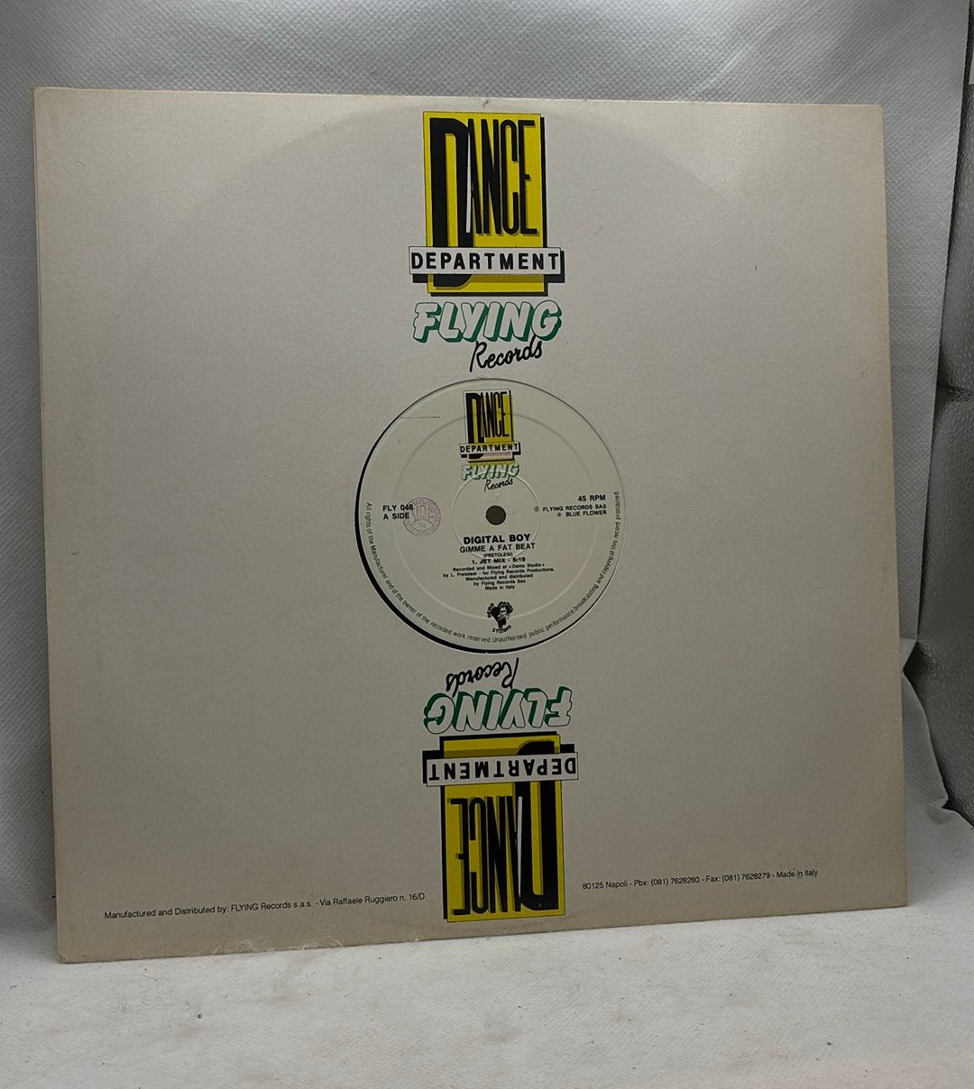 Digital Boy — Gimme A Fat Beat 12” Vinyl 1991 Flying Records, Cd's en Dvd's, Vinyl | Dance en House, Ophalen of Verzenden, Gebruikt
