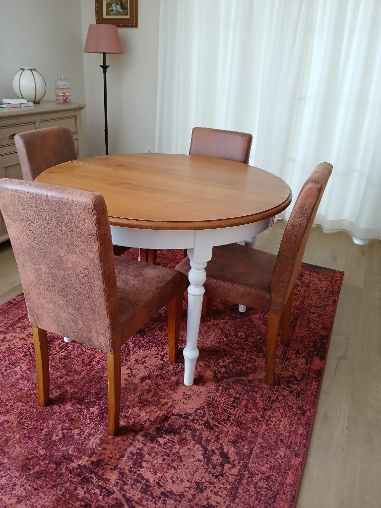 Ronde eettafel, uit te breiden met 2 stukken, Ophalen, Gebruikt, Rond, 50 tot 100 cm