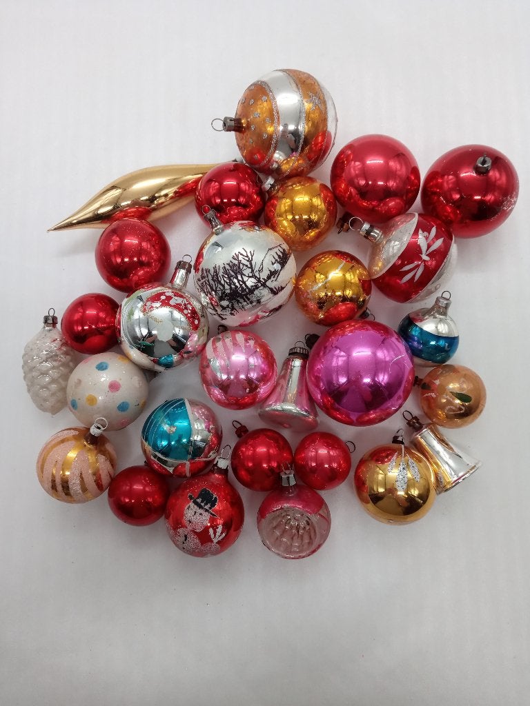Set vintage glazen kerstballen (nr.2), Ophalen of Verzenden, Gebruikt