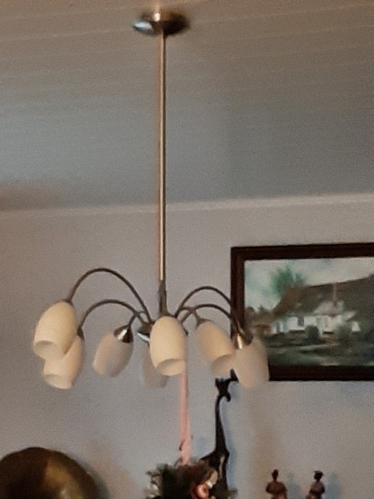 hangluster met 6 lampen en hangluster met 8 lampen, Huis en Inrichting, Ophalen, Hanglamp