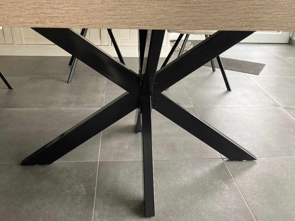 Zwarte stalen tafelpoot, Huis en Inrichting, Ophalen, Tafelpoot, 100 tot 150 cm, 50 tot 100 cm