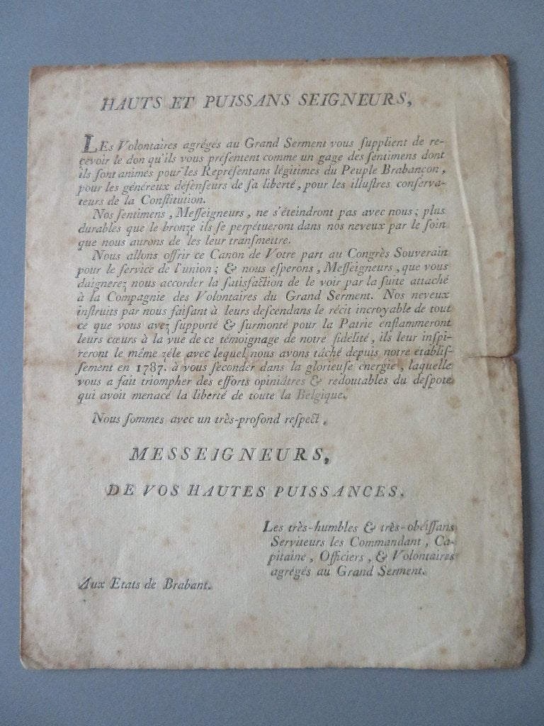pamflet 1790 Brabantse omwenteling / Staten van Brabant, Ophalen of Verzenden, Overige soorten, Overige typen