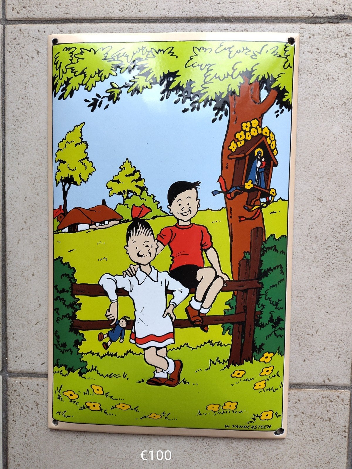 Suske en Wiske emaille bordje, Verzamelen, Ophalen of Verzenden, Suske en Wiske