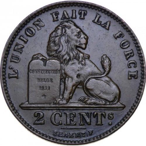 1902 Belgische 2 Centimes munt LEOPOLD II ROI DES BELGES, Postzegels en Munten, Munten | België, Losse munt, Ophalen of Verzenden