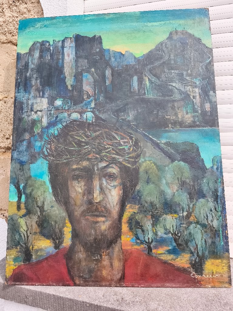 Huile sur panneau signe clement conreur, Enlèvement ou Envoi, Paysage, Panneau