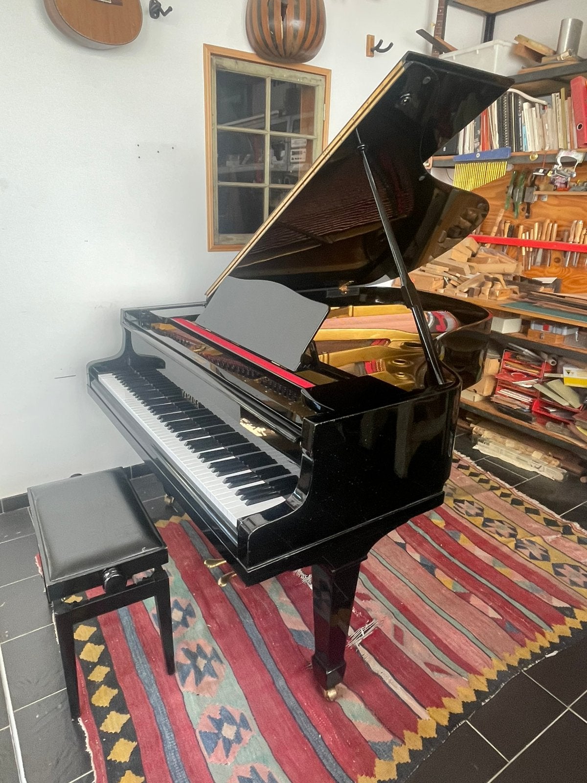 Yamaha vleugelpiano, Musique & Instruments, Pianos, Utilisé, À queue, Noir, Brillant, Enlèvement