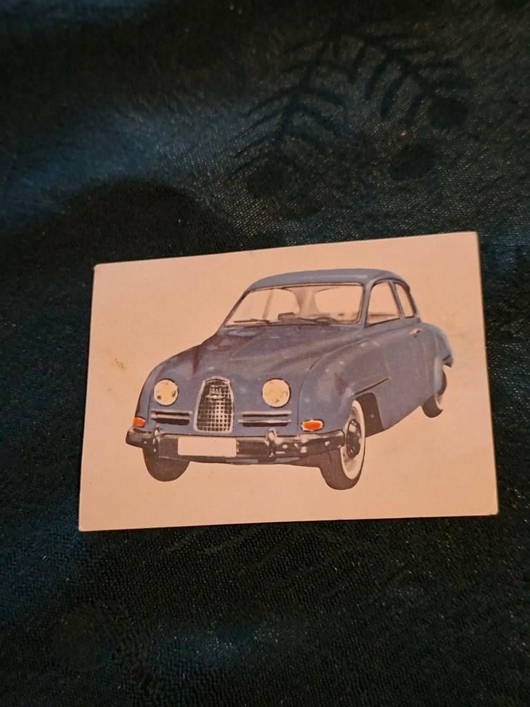 Prentje/Chromo : Saab / Chocolade Jacques, 1960 tot 1980, Gebruikt, Ophalen of Verzenden, Prent
