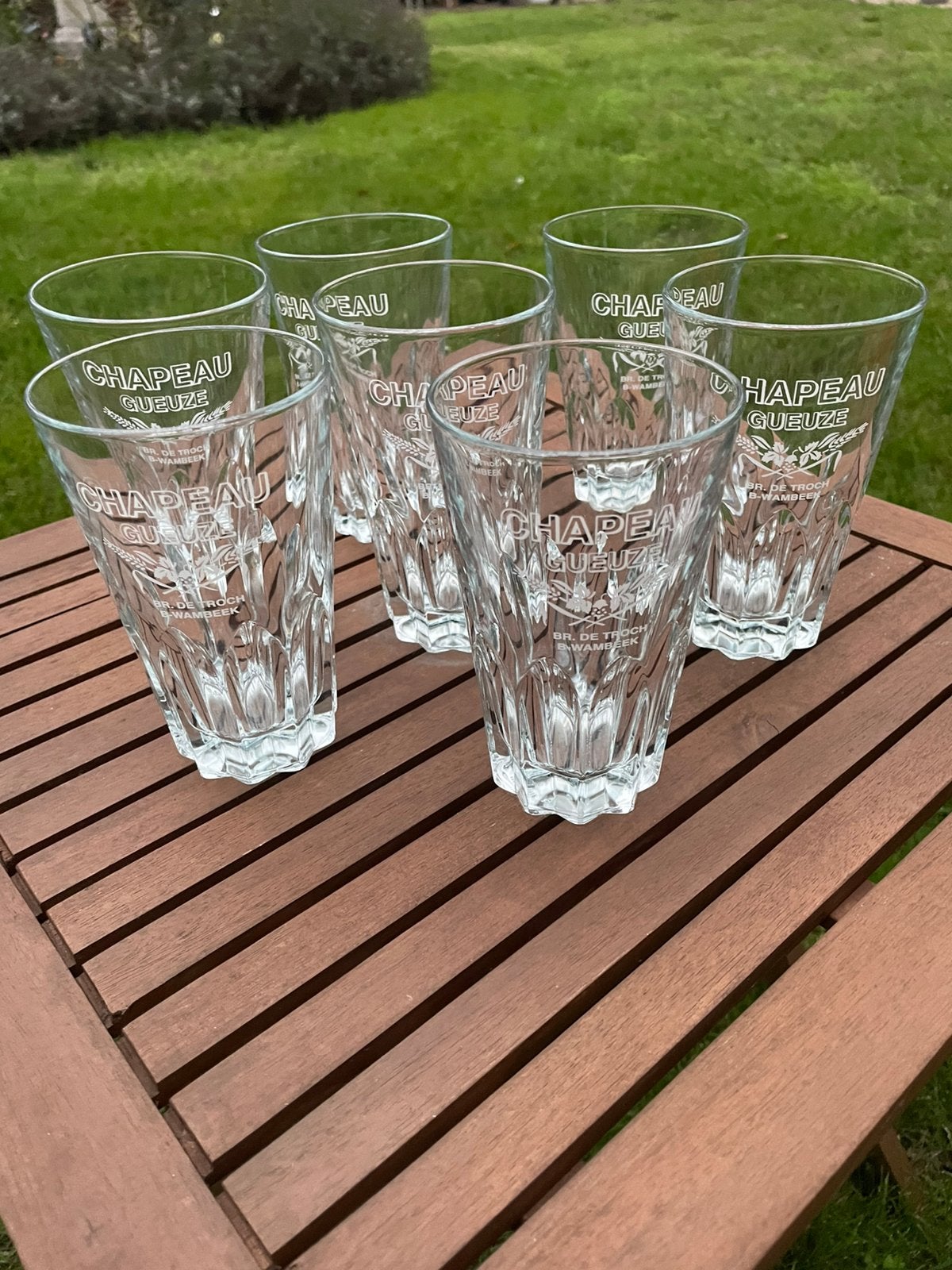 Chapeau gueuze glazen de Troch, Ophalen, Zo goed als nieuw, Bierglas