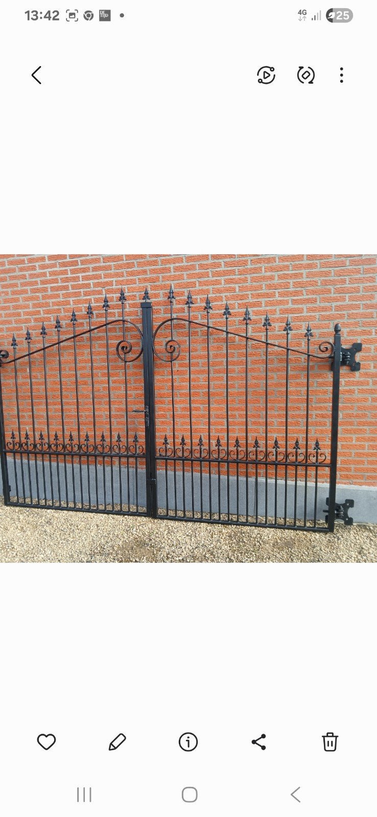 Rustieke zware gesmede tuinpoort, Tuin en Terras, Ophalen of Verzenden