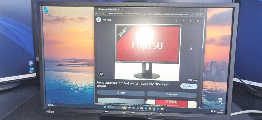 Fujitsu Monitor 22 B22-8TS Pro, Computers en Software, Ophalen, DisplayPort, 61 t/m 100 Hz, Fujitsu