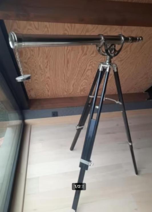 Vloer Staande - Chrome Galileo Telescoop 65'' Nautisch decor, Ophalen of Verzenden