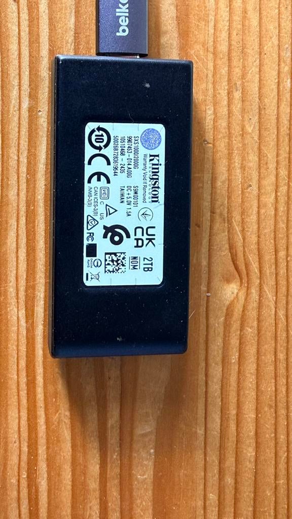 Kingston sxs1000/2000g 2 TB, Computers en Software, Ophalen of Verzenden, Zo goed als nieuw, Extern, SSD