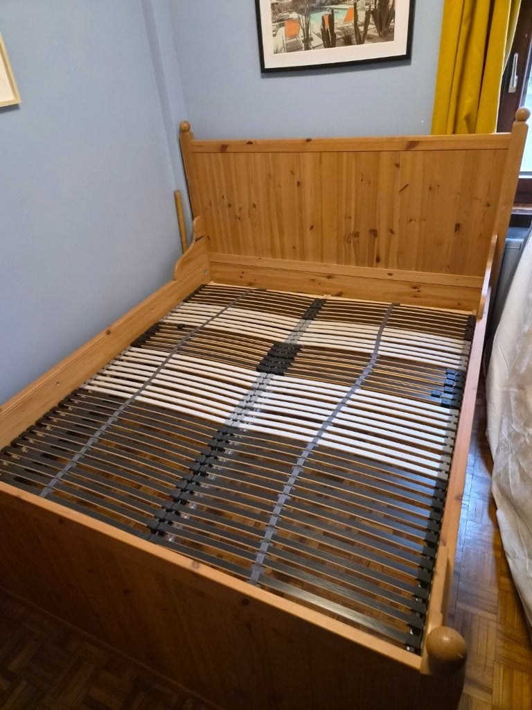 Lit IKEA 160x200 avec 4 tiroirs - sans sommiers ni matelas, Brun, Enlèvement, Utilisé, 200 cm