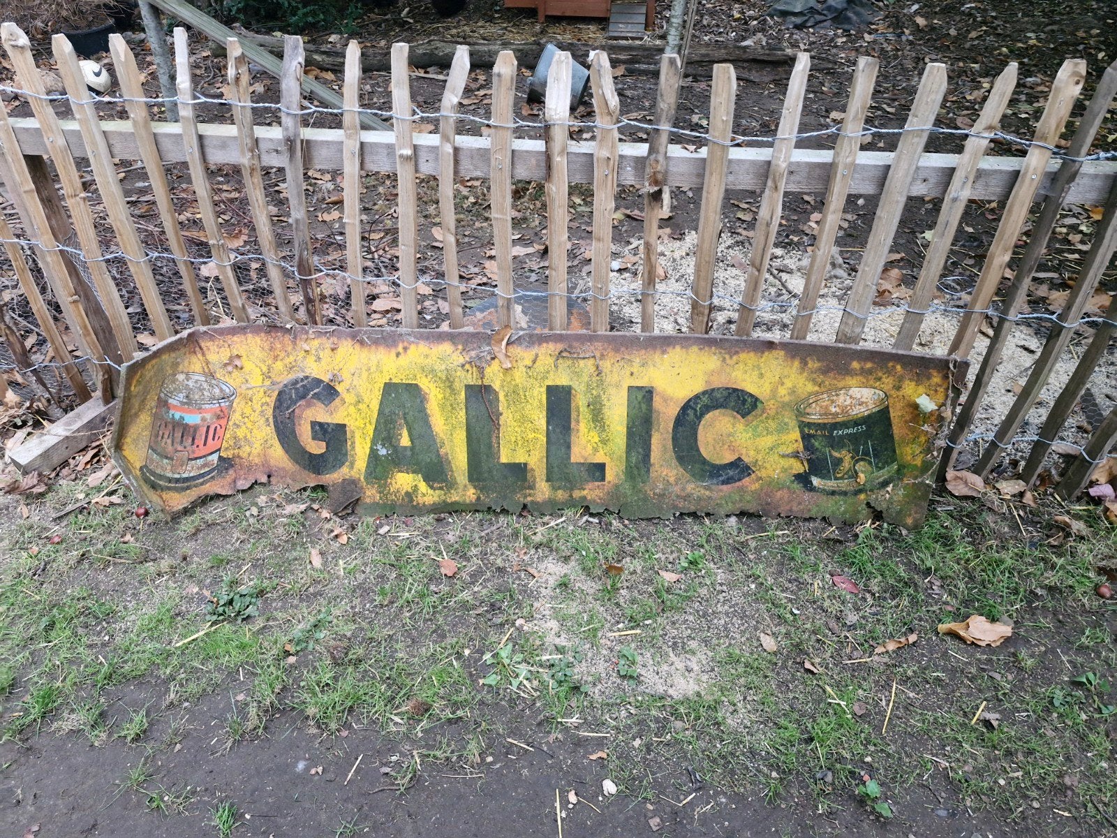 reclamebord Gallic verf, Antiek en Kunst, Ophalen