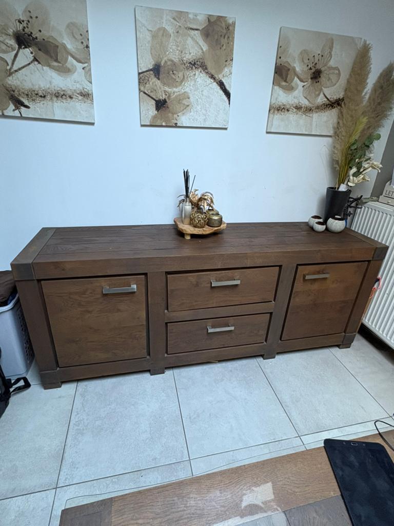 Buffet massief hout, Huis en Inrichting, Kasten | Dressoirs, Ophalen, Zo goed als nieuw