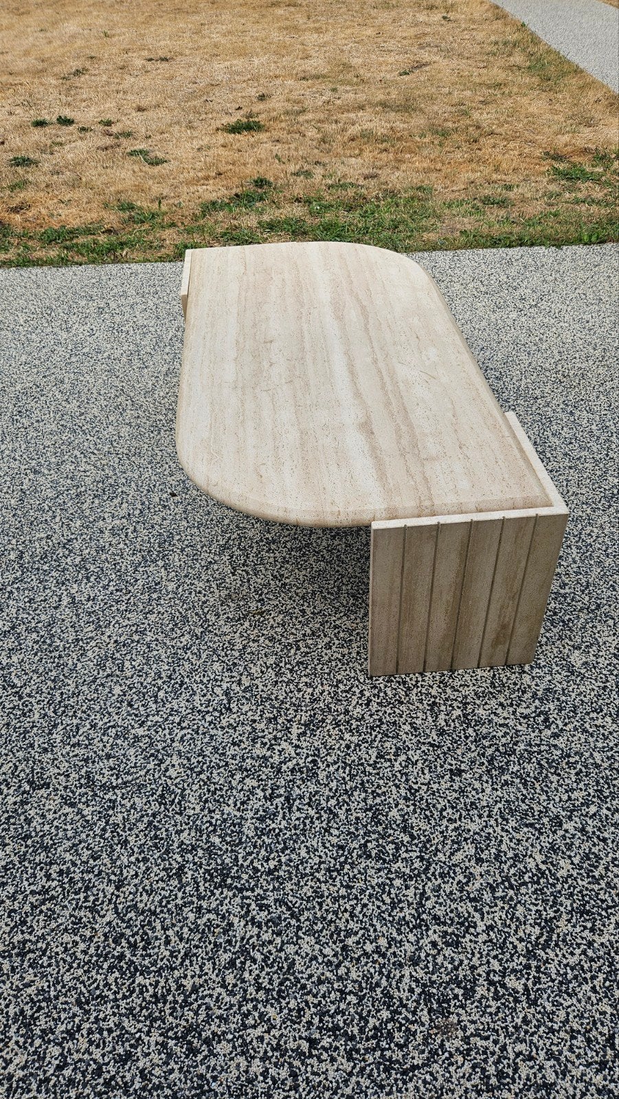 Table basse en travertin, design italien, Enlèvement