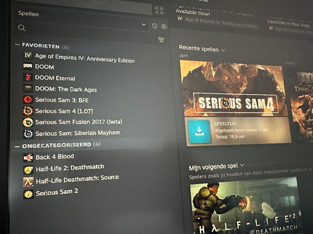 Gamespellen via Steam - overname, Ophalen, Nieuw