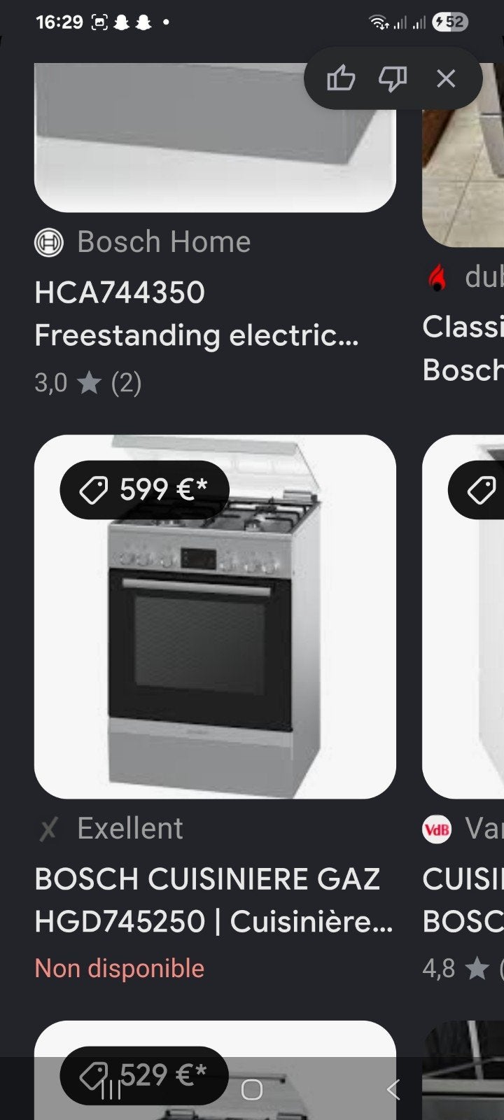 Gaziniere bosch gaz de ville, Electroménager, Enlèvement ou Envoi, Gaz