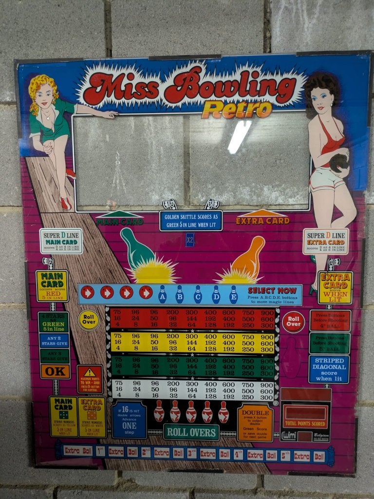 Miss Bowling Retro (plaat voor spelkasten), Enlèvement