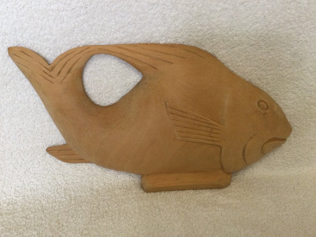 kunstwerk uit congo .vis in hout, Houtsnijwerk, Art nouveau, Ophalen of Verzenden, Handgemaakt