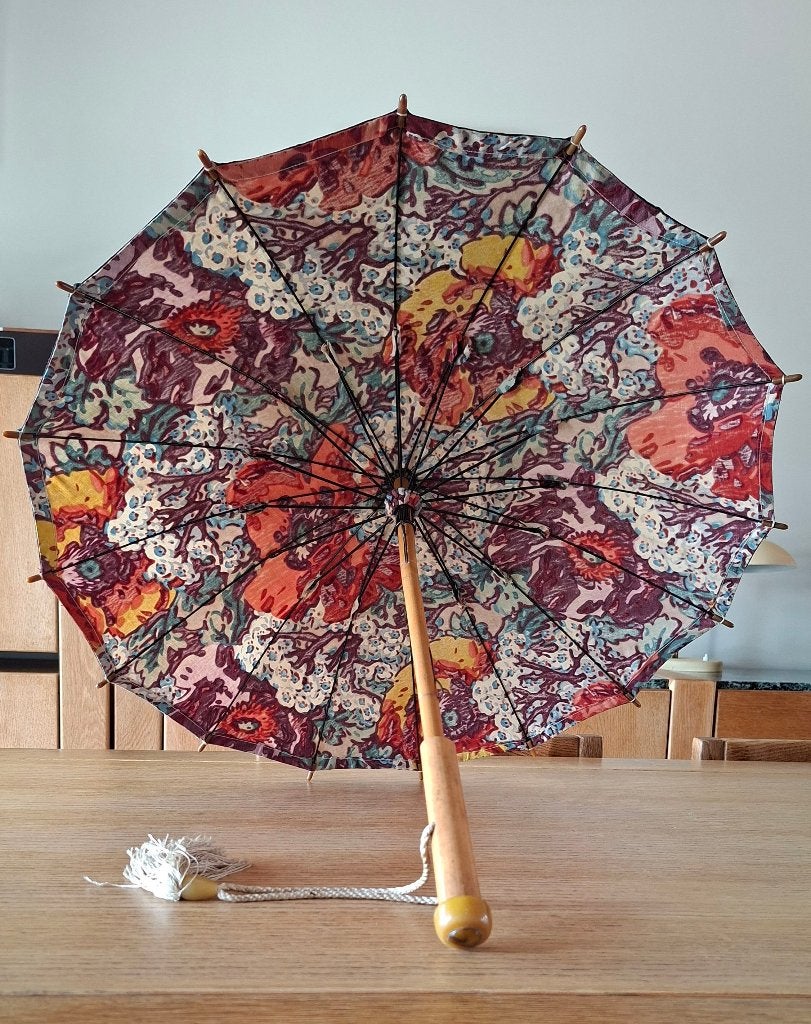 Parapluie vintage, Jardin & Terrasse, Parasols, Comme neuf, Autres types, Moins de 1 mètre, Enlèvement ou Envoi