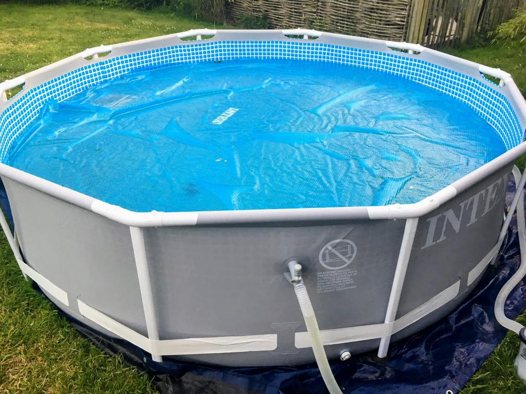 Zwembad intex prism 457x107 met warmtepomp en zandfilterpomp, 300 cm ou plus, Rond, Enlèvement, Utilisé