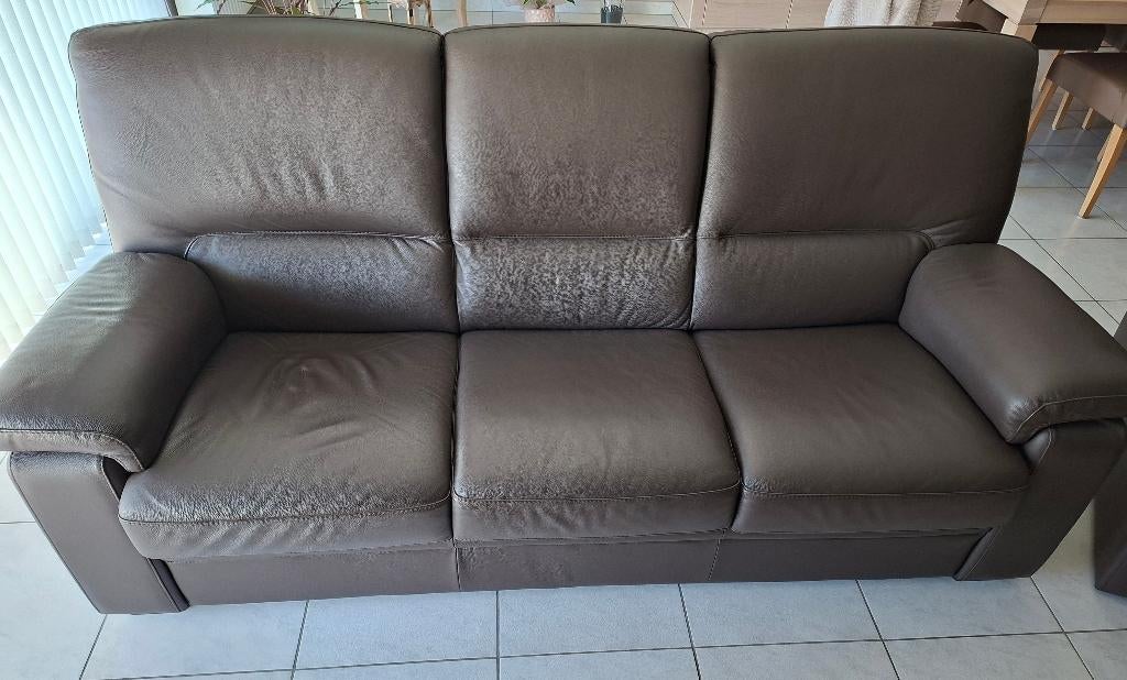 Salon 3zit &  2x Fauteuille, Huis en Inrichting, Zetels | Complete zithoeken, Ophalen, Gebruikt, Leer, Modern