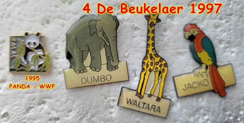 4 PINNEN --- ZOO, Verzenden, Zo goed als nieuw, Dier of Natuur, Speldje of Pin