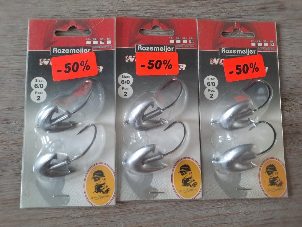 3x Rozemeijer Worm Gripper Jighead 6/0 2pcs, Ophalen of Verzenden, Nieuw, Overige typen