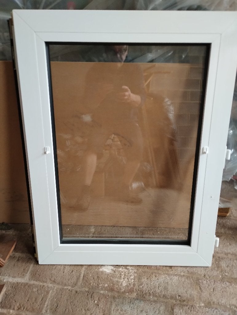 Fenêtre deux ouvrants blanche, Ophalen, Gevelraam of Ruit, Gebruikt, 80 tot 120 cm