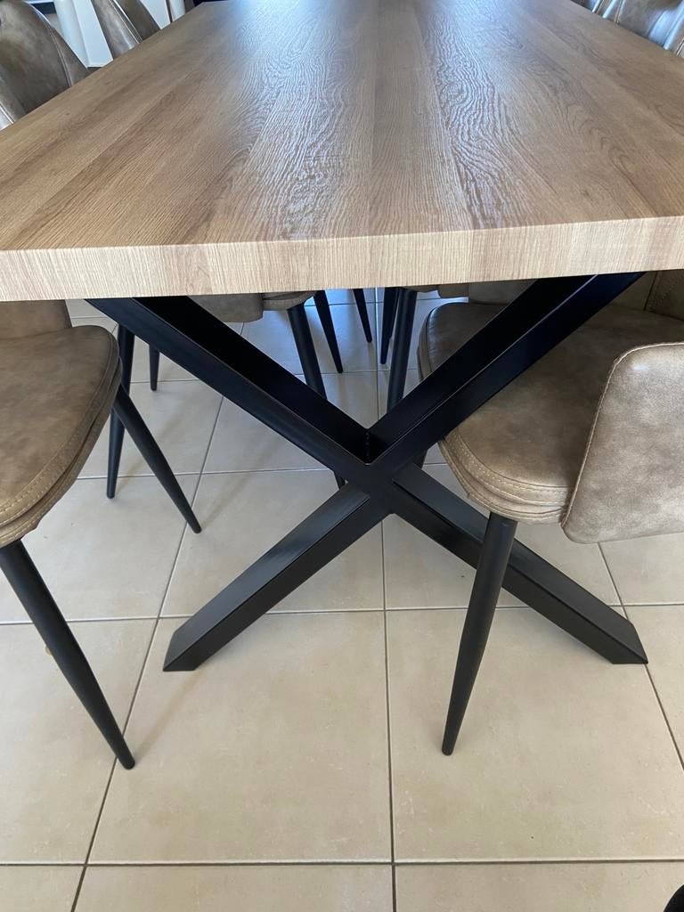 Eettafel met 6 stoelen, Huis en Inrichting, Tafels | Eettafels, Ophalen, Zo goed als nieuw