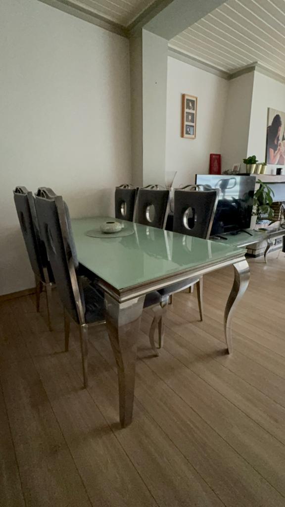 Complete meubelset: Eettafel + 6 stoelen, dressoir & TV-kast, Enlèvement, Comme neuf