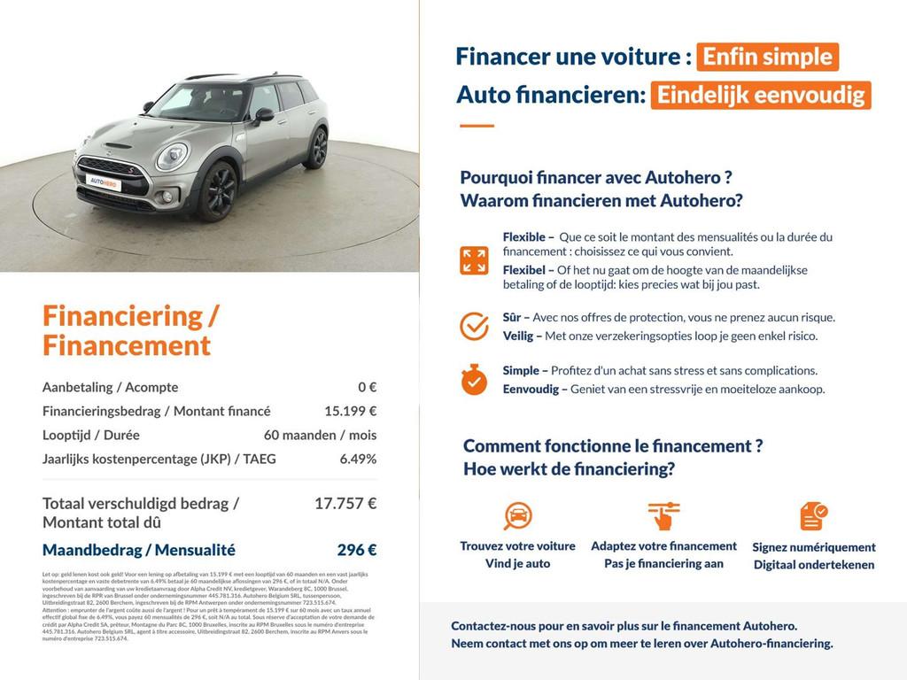 MINI Cooper S Clubman Cooper S (bj 2019, automaat), Auto's, Mini, Gebruikt, Leder, Bruin, https://public.car-pass.be/vhr/8304b087-a140-4fcc-98e0-46b39bcb53c7