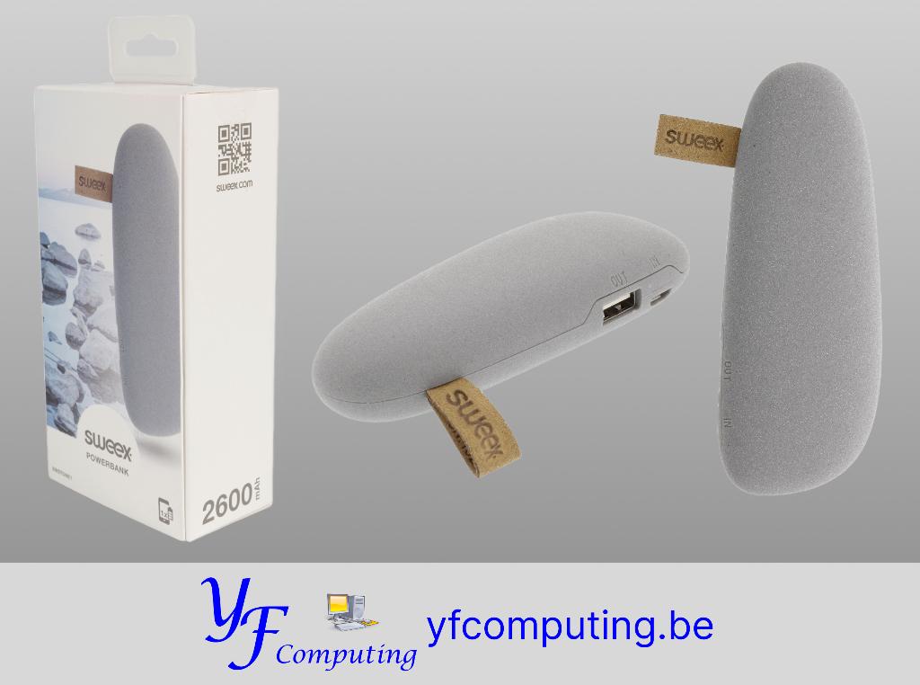 Batterie externe 2600 mAh USB – Power Bank – Neuf, Télécoms, Enlèvement ou Envoi, Neuf, Sweex