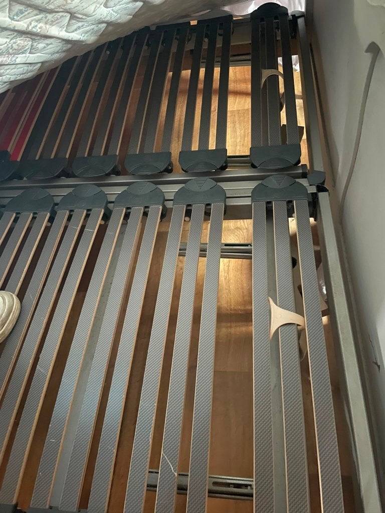 Lit 2 personnes, Gris, Enlèvement, Utilisé, Bois