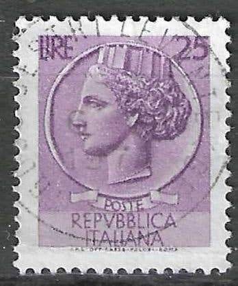 Italie 1955/1960 - Yvert 716 - Munt van Syracus - 25 l. (ST), Verzenden, Gestempeld