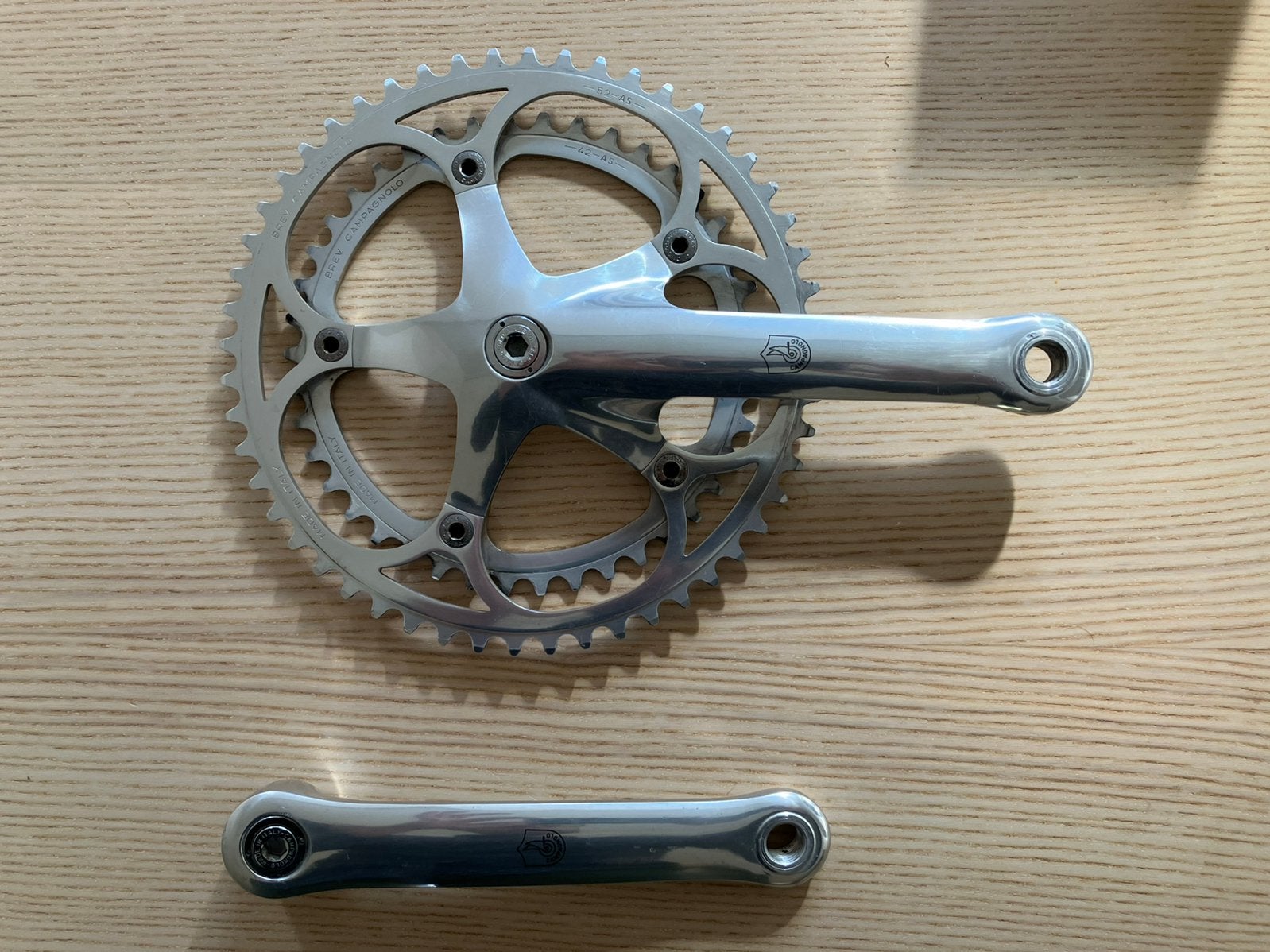 Campagnolo C-record crankstel 175 50-42t, Ophalen of Verzenden, Zo goed als nieuw, Racefiets, Crankstel of Pedalen