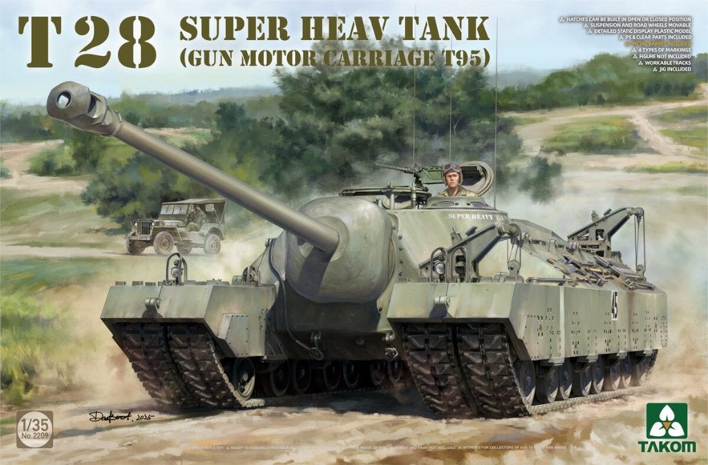 TAKOM 2209 T28 SUPER HEAVY TANK (Gun Motor CarriageT95) 1/35, Neuf, Autres marques, Tank, Enlèvement ou Envoi