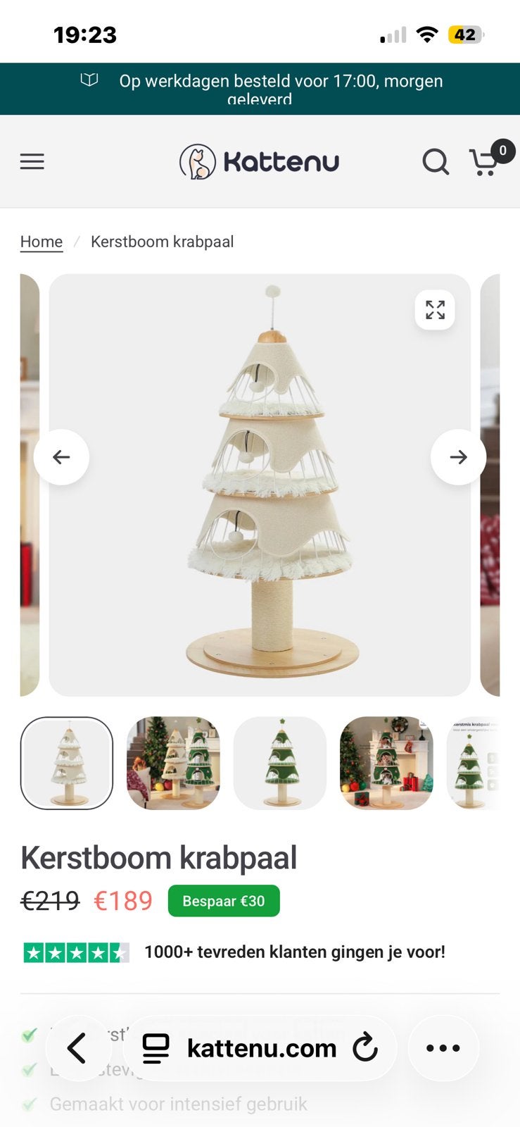 Kattenkrabpaal kerstboom, Enlèvement, Comme neuf, Griffoir