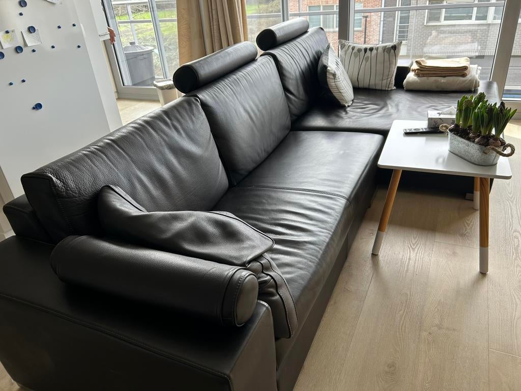 Leren zetel met chaise longue Divani, Ophalen, Gebruikt