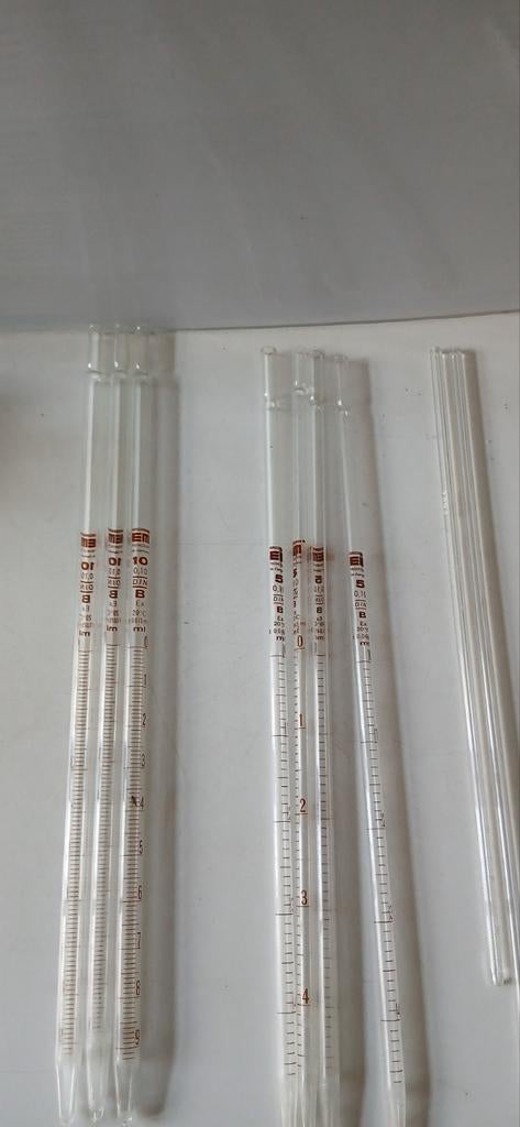Pipettes de mesure graduées en verre Hirschmann, Enlèvement ou Envoi