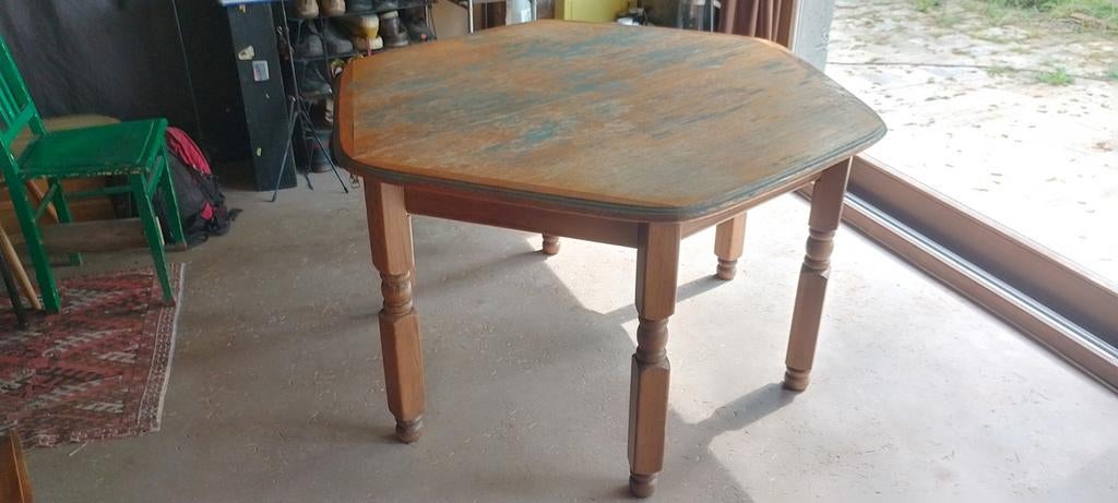 Supertoffe zeshoekige eiken tafel, uitschuifbaar., Ophalen