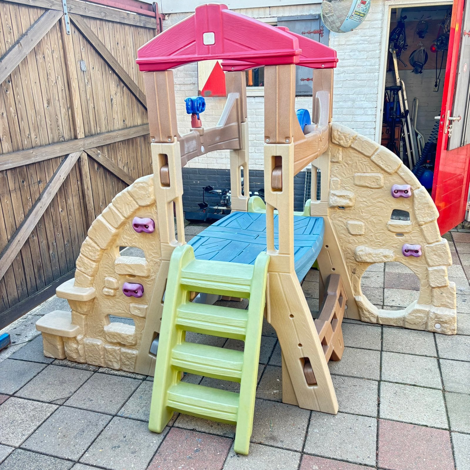 Klimtoren step 2, Kinderen en Baby's, Speelgoed | Buiten | Speeltoestellen, Ophalen, Zo goed als nieuw, Glijbaan