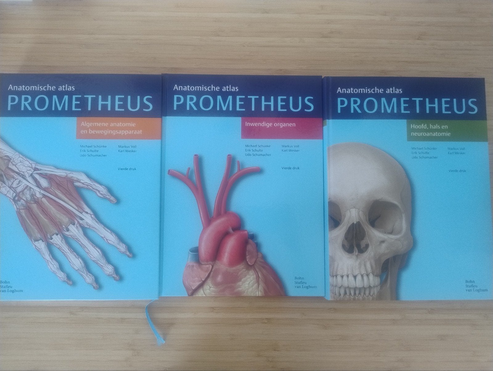 Set van 3 Prometheus anatomie atlassen UAntwerpen, Ophalen, Erik Schulte; Udo Schumacher; Michael Schünke, Zo goed als nieuw, Nederlands