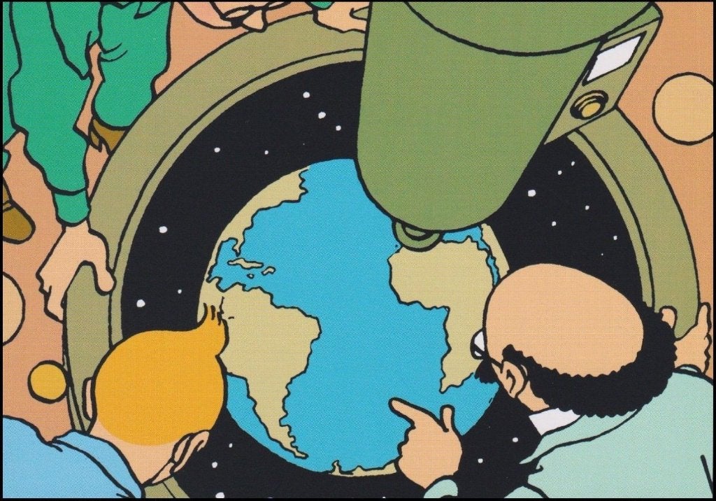 Carte postale : Hergé : Tintin - On a Marché sur la Lune, Enlèvement